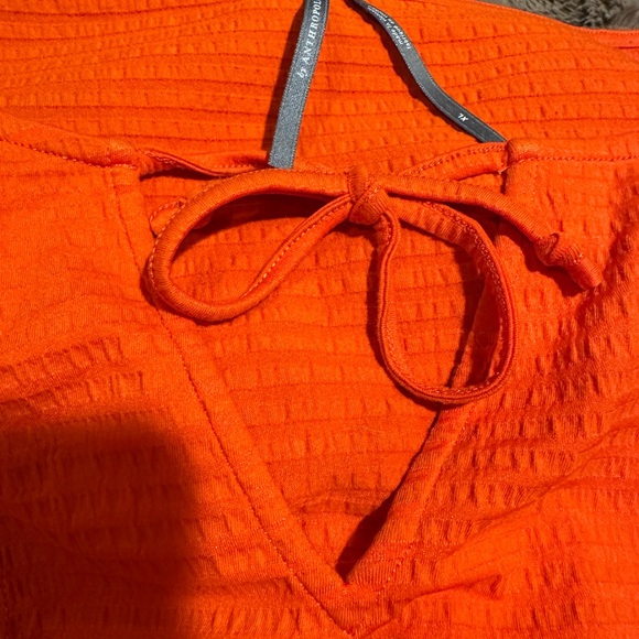 Anthropologie Vibrant Orange Blouse - Picture 8 of 11